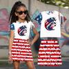 Completo due pezzi per bambina con top a maniche corte girocollo e gonna Set Abbigliamento casual estivo a vestibilità larga per bambini