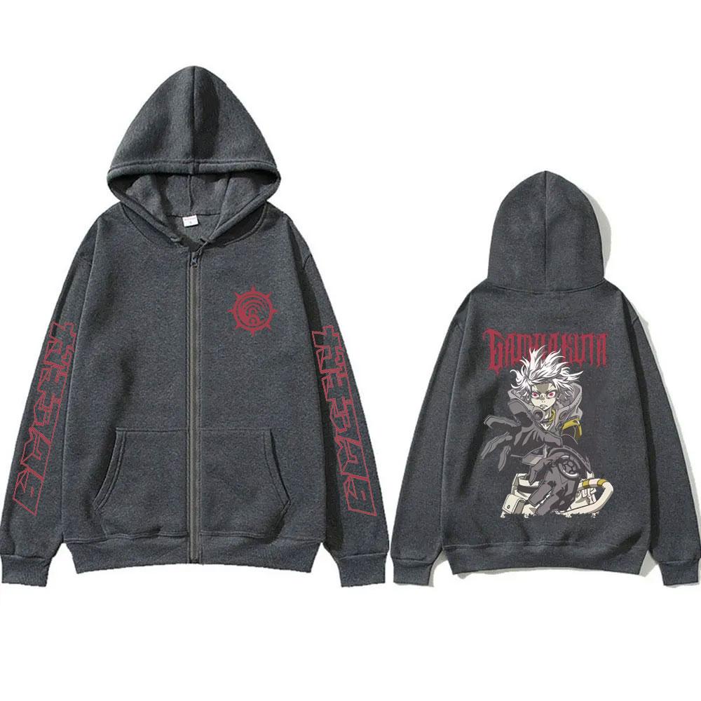 Anime Gachiakuta Rudo Grafická mikina s kapucí a zipem Pánská Dámská Ležérní Oversized bunda s zipem Kabát Pánská Kreslená Manga Cosplay Streetwear