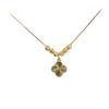 Vietnam Gold-Plated Four-Leaf Clover Necklace with Bead Pendant for Women