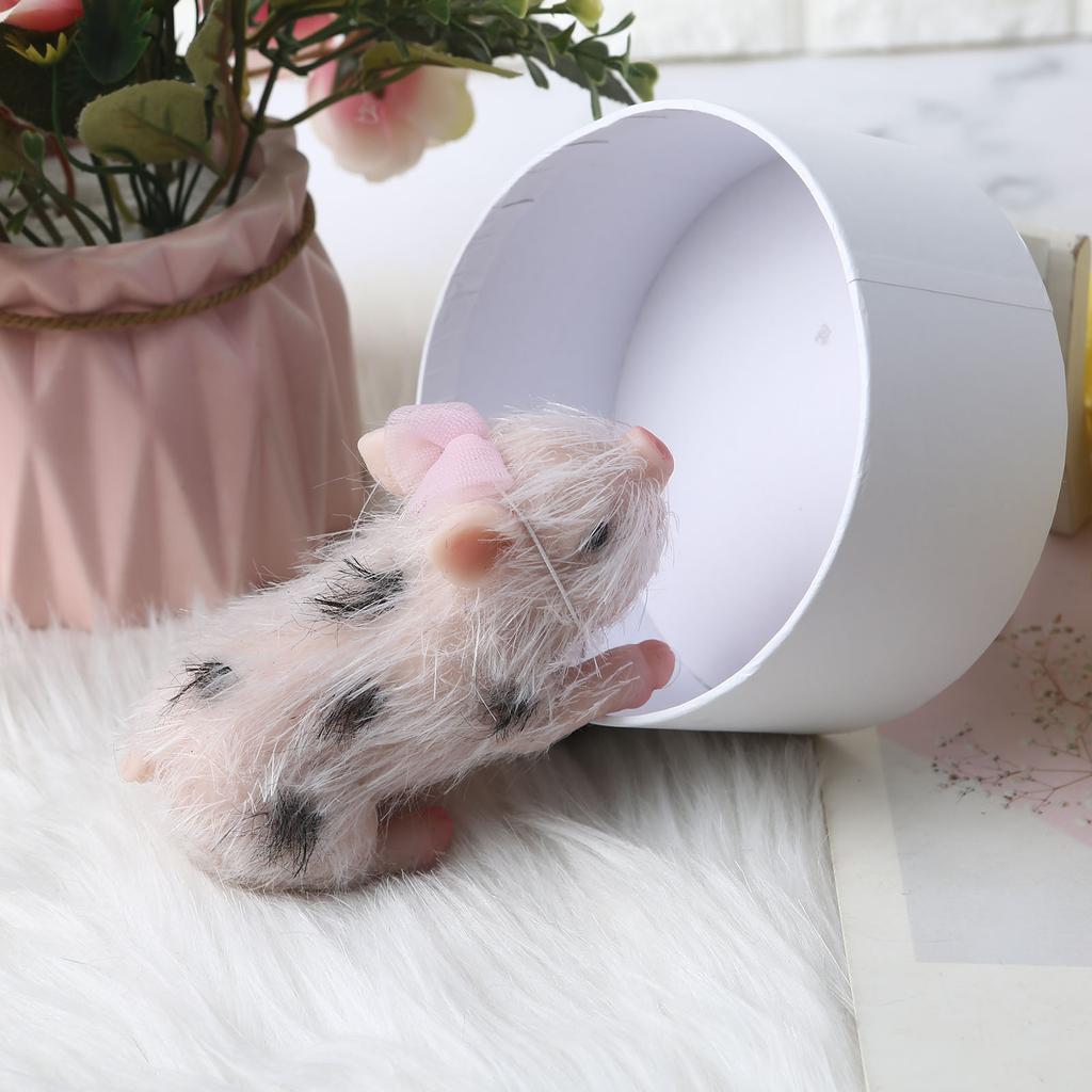 Simuliertes Schwein für Puppe Weihnachtsgeschenk Baby Lernspielzeug Niedliches Tier für Puppe Aus Silikon Gefertigt Weihnachts-Entspannungsspielzeug