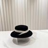 Contrast color Philippine hemp yarn wool top hat elegant British style high-end felt hat jazz hat fashion hat winter new