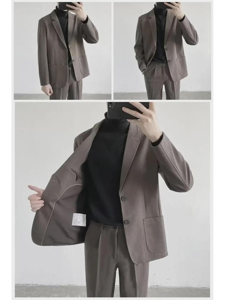 Men's Trendy Korean-Style Iron-Free Casual Suit Jacket