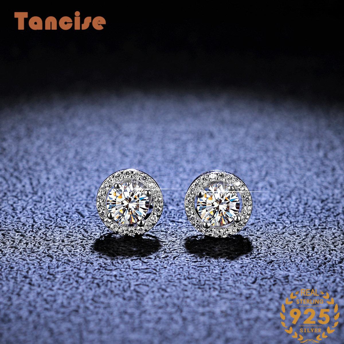 Tancise Moissanite Orecchini in argento Orecchini pendenti per donne Regali per feste di matrimonio_voghion.com