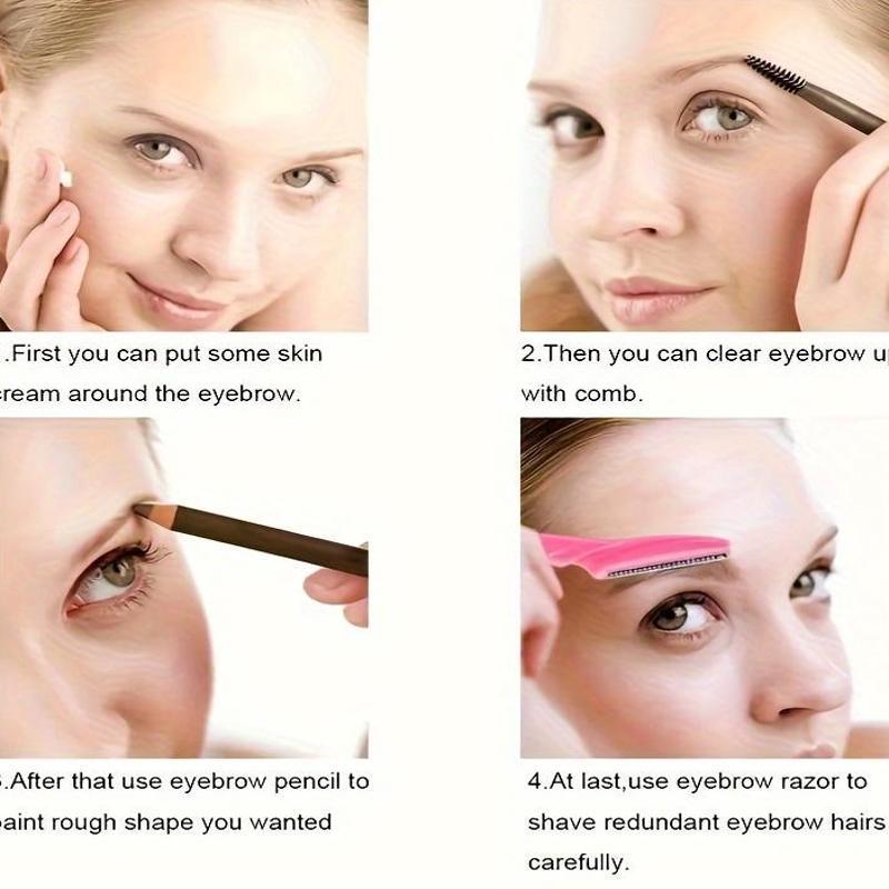 5Pcs Black Multi Purpose Eyebrow Shaver Set Gentle Facial Hair Trimmer Easy Grooming and Shaping Kit Smooth Skin