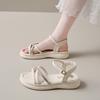 Summer shit wear fashion with skirt new flat bottom non-slip soft sole maternity sandals women 2025 feeling stepping on sports sandals