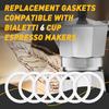 6-Piece Bialetti Moka Express Dama Gasket Seal Rings (6-Cup Capacity) - Spare Food-Grade Silicone Sealing Rings for Aluminum Stovetop/Coffee Maker Pot