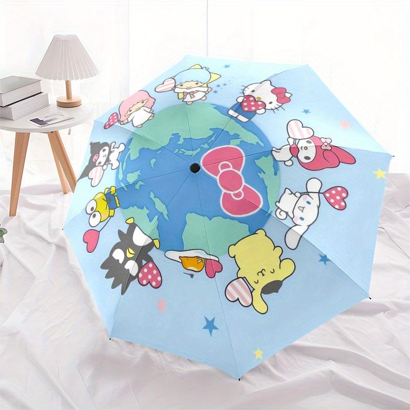 1pc Hello Kitty Characters Around the World Umbrella with Plastic Handle,Suitable for All Seasons Home Travel Outdoor UmbrellaSanlio310