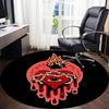 1pc Heart Flame Office Round Area Rug,  Mat Suitable For Office, Under Office Chairs Bedroom Living Room Home Decor, Room Deco