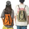 Travel And Hiking Solid Color Nylon Backpack With Drawstring Design