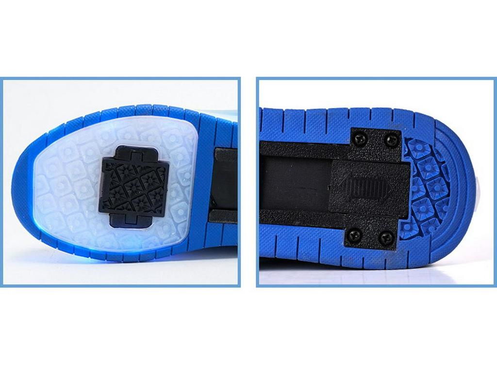 Kids' Light-Up Retractable Double-Wheel Roller Skate Shoes