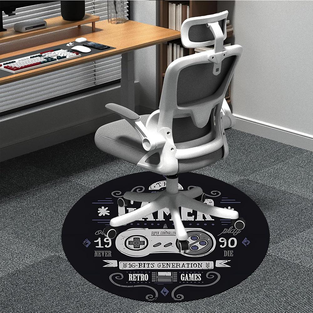 1 Stück Super Gamer Büro Runder Teppich, Unter Bürostühlen Schlafzimmer Wohnzimmer Heimdekoration, Raumdeko
