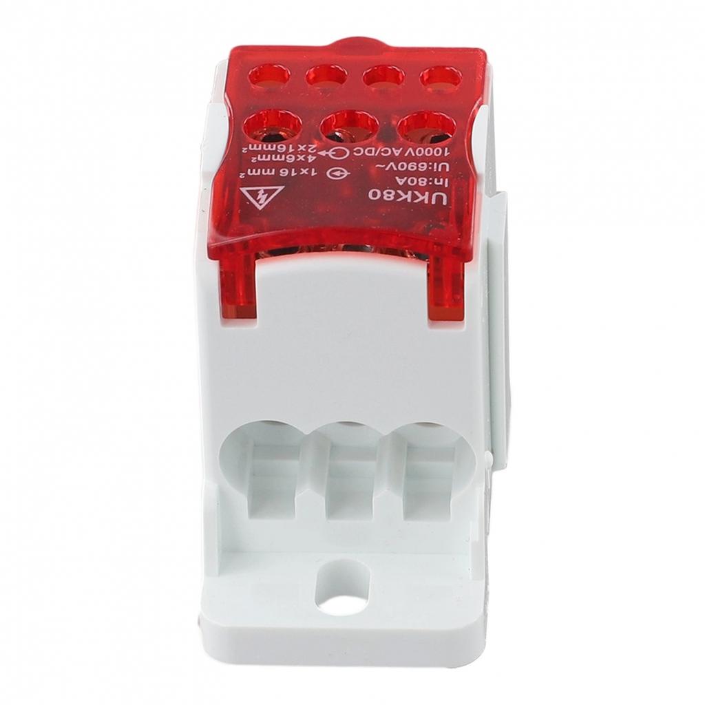 Multi Current DIN Rail Terminal Block Connector for Power Wiring Red
