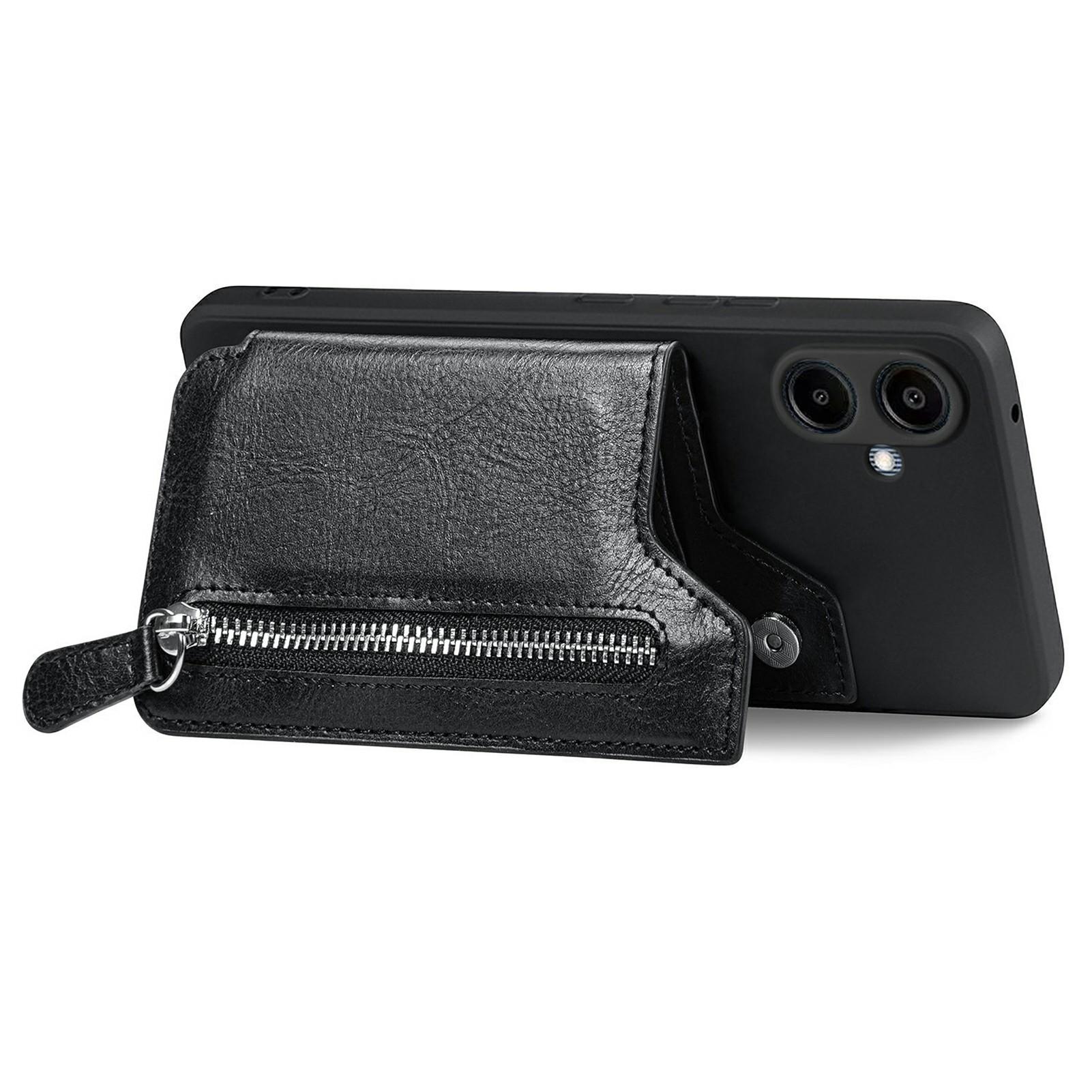 

For Samsung Galaxy A06 4G Case PU Leather+TPU Phone Cover with Zipper Pocket Wallet Blue
