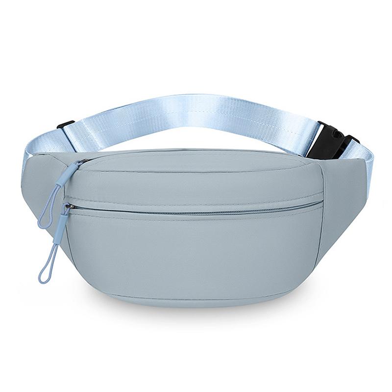 Fashion Solid Color Waist Bag Waterproof Double Layer Chest Bag Double Pocket Shoulder Bag Travel