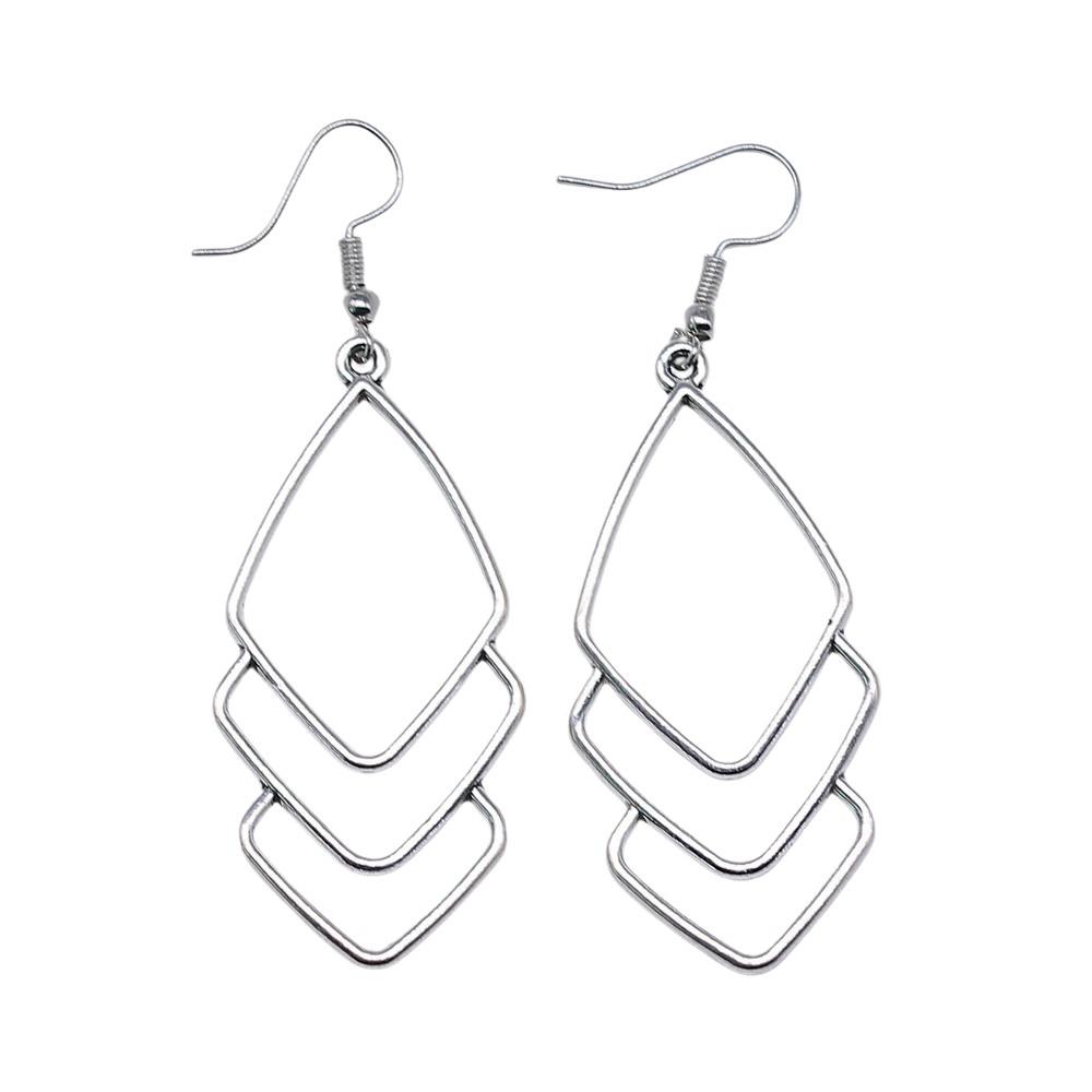 Filigree Teardrop Dangle Earrings Vintage Boho Leaf Drop Earrings For Women Ethnic Retro Jewelry