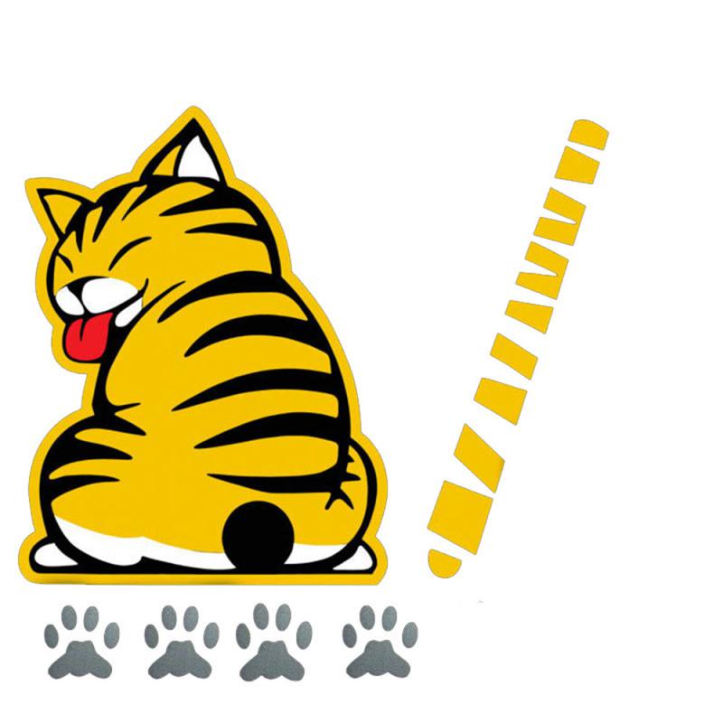 NEW Car Rear Windshield Reflective Wiper Sticker Wagging Tail Cat Sticker Car Decoration Sticker Styling Accessories