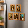 Flexible Magnetic Frames Funny Small Wooden Fridge Magnet Picture Frame, Vintage Oil Painting Pattern Decorative Magnets Refrigerator Locker for Home