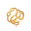 European Elegant Hollow Butterfly Knot Stainless Steel Open Ring - Adjustable Light Luxury Court Style