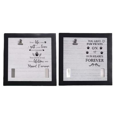 Personalizing Pet Memorial 9x9Inch Photo Frame Dog Cats Memorial Picture Frame with Collar Clip Pet Sympathy Gift Decors