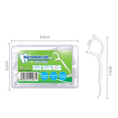 50 Stück Zahnstocher 2-in-1 Zahnseide Picks Hohe Zähigkeit Interdentalbürste Zähne Stick Zunge