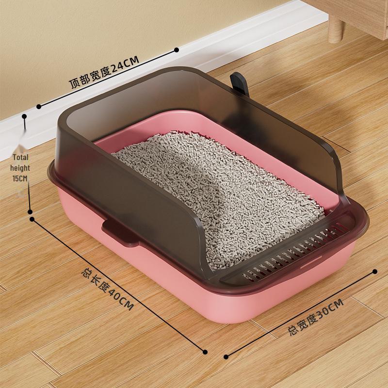 Large High-Fence Semi-Enclosed Splash-Proof Cat Litter Box