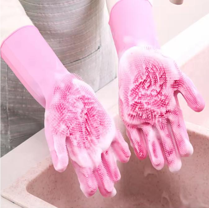 Silikonowe rękawice do zmywania naczyń, mycia warzyw, wodoodporne rękawice domowe, narzędzie do czyszczenia kuchni, trwałe i odporne na oparzenia