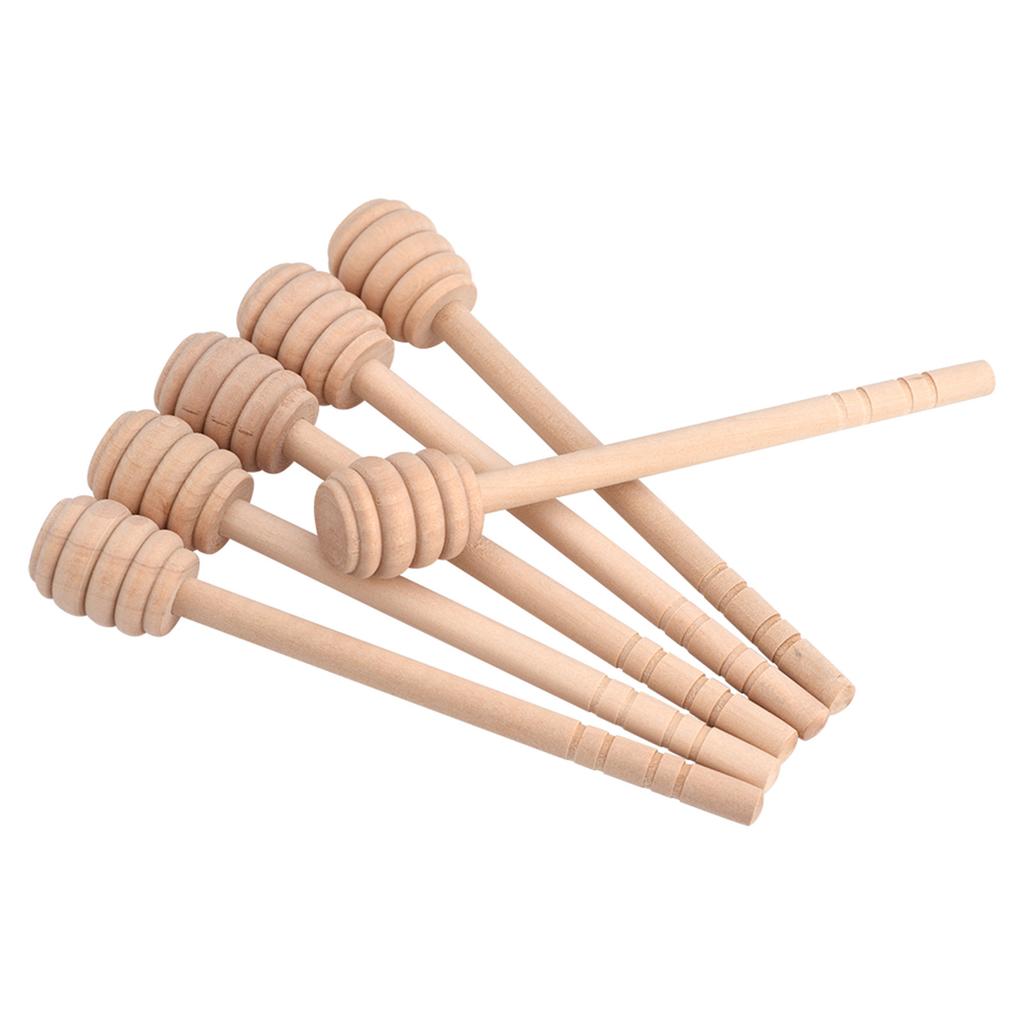 50Pcs/set Household Wooden Jam Honey Dipper Jar Dispensing Collecting Stirring Rod Stick