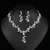 European & American Vintage Plum Blossom Necklace Set with Colored Diamonds