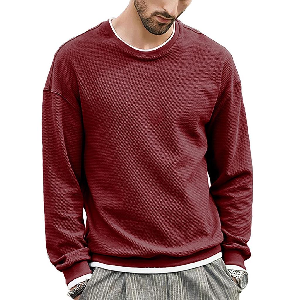 And Winter New Men's Sweater Solid Round Neck Sweater Men's Sweater