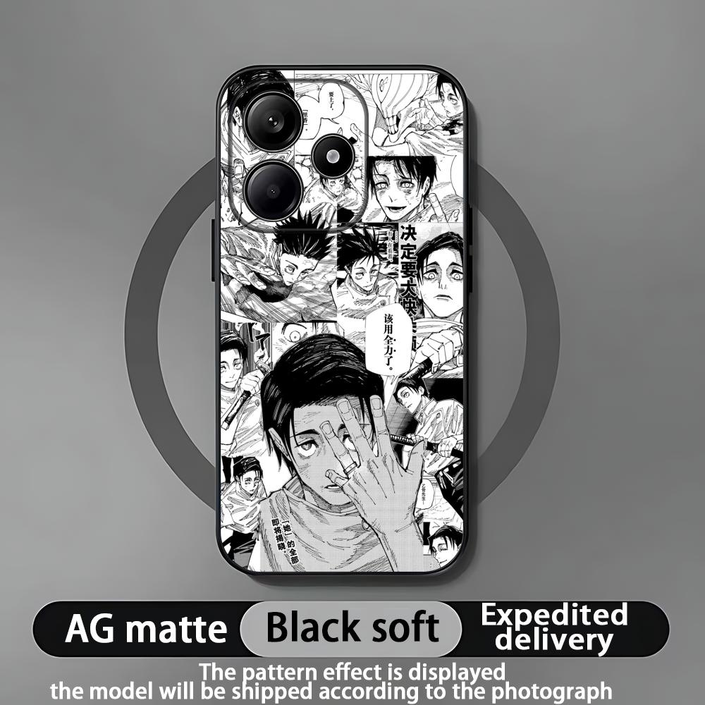 Jujutsu Kaisen Yuta Okkotsu Phone Case For Xiaomi Redmi Note 14 13 12 11 Pro Plus S 5G 4G Soft Black Phone Cover