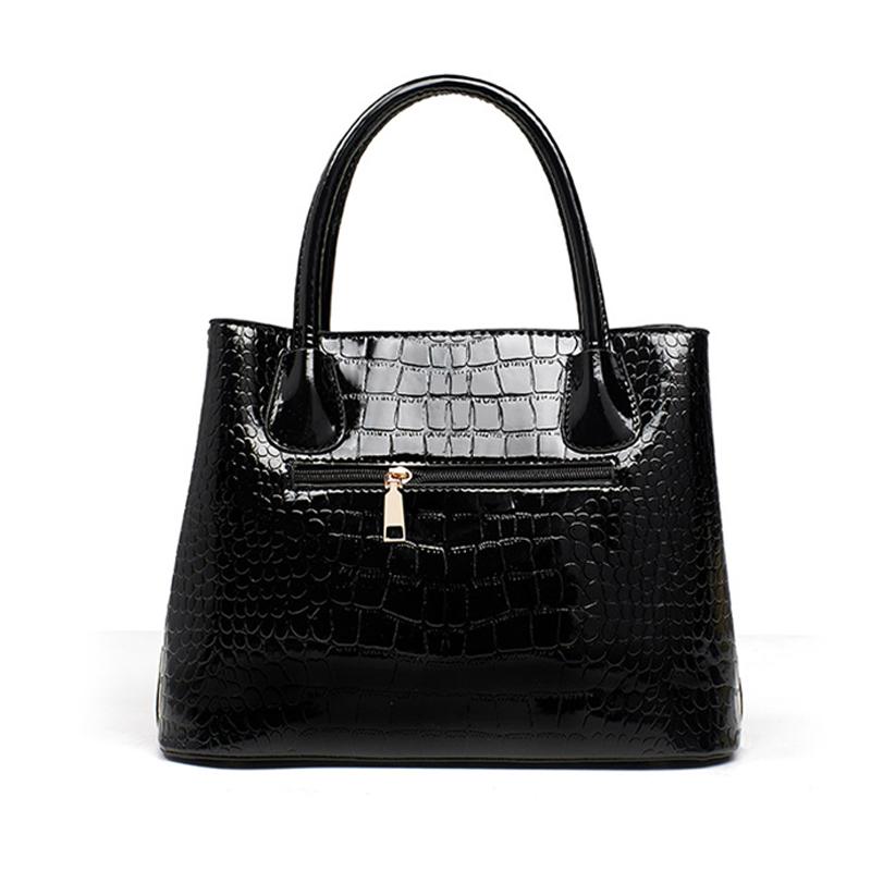 Fashion Crocodile Pattern Mother and Daughter Bag Large Capacity Bright Leather Waterproof Multi-compartment Fine Texture Handbag Shoulder Bag
