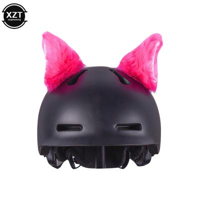 Helmet Styling Sticker Cosplay Decoration Helmet Accessories 2Pcs/Pair Cute Motorcycle Helmet Plush Cat Ears Decor