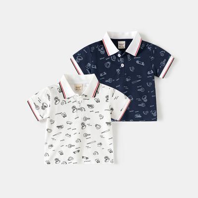 Kinderen revers korte mouw 2026 kinderkleding zomer jongens nieuw Koreaanse versie halfmouw katoen baby T-shirt groothandel