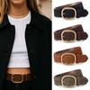 2026 High-Quality Women's Day Buckle Leather Belt - Imitation Suede, Reversible PU Cross Suede, Hot Selling