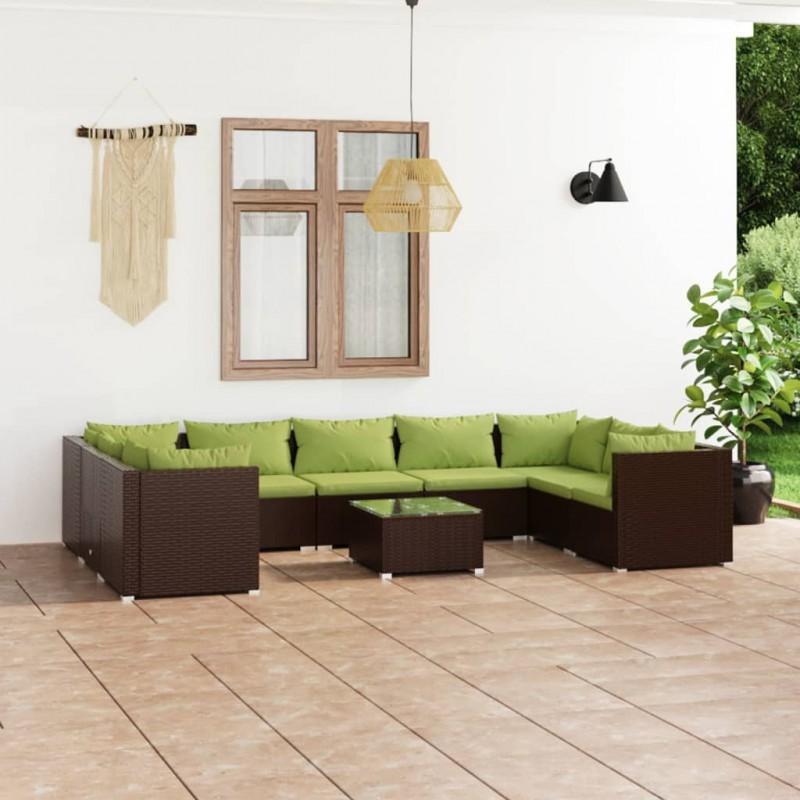 Day and Night - Day and Night Garden Furniture Set 10 Pieces and Brown Synthetic Rattan Cushions