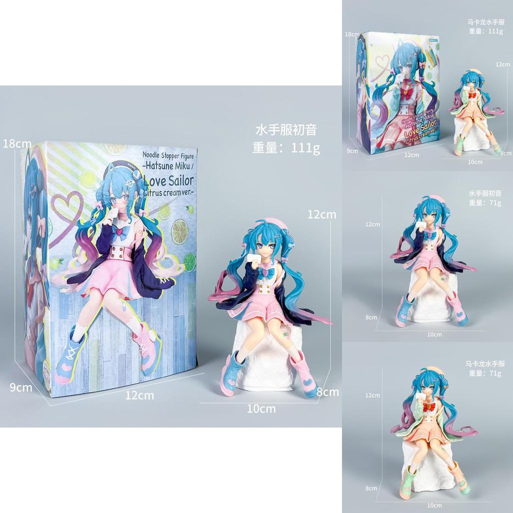Hatsune Miku Pvc Anime Statue Sitting Pose With Sailor Uniform For Display