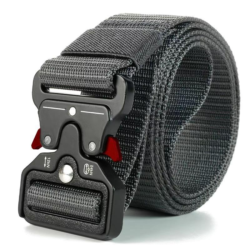 Cross-border Tactical Woven Belt with Automatic Buckle, Convenient for Outdoor Activities, Quick-release, Workwear Style, Casual Nylon Belt