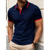 Men's Essential Striped Short Sleeve Polo Shirt, Casual Slim Fit for Daily Wear