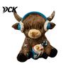 Cartoon Animal Figurine Winter Highland Cow Resin Figurine, Cattle Statue for Sculpture Desk Decor, Shape Ornament Home Office Decor