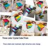 Three-Color Crystal Cube Prism: Study Ornament & Sun Catcher