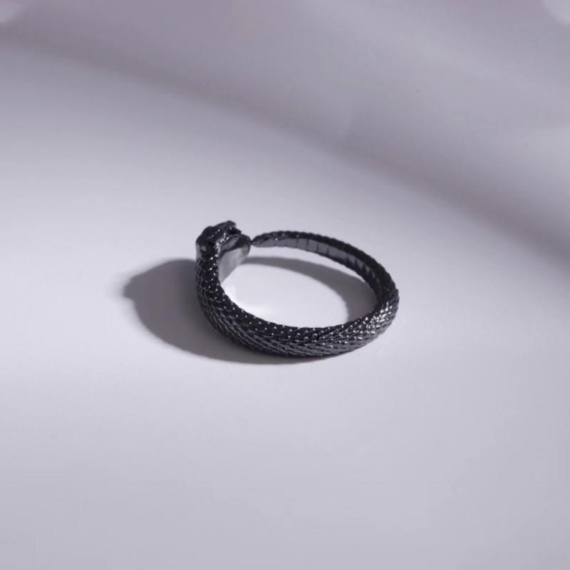 Adjustable Snake Design Mens Ring In Plated Finish Retro Gothic Style Unisex Finger Fashion Forward Individuals