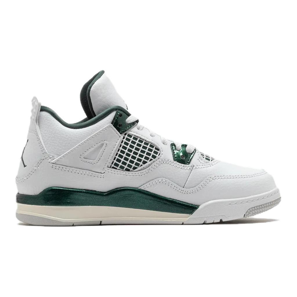Jordan Air Jordan 4 Abrasion Resistant Mid top Kids Lifestyle Shoes White Green Kids' BQ7669-103