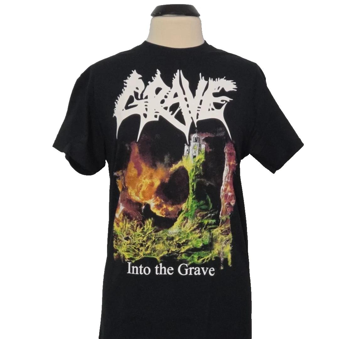 GRAVE Into The Grave L LARGE T-Shirt Black Mens Band Logo M