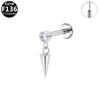 Korean-European F136 Titanium Zircon Pendant Lip and Ear Bone Stud Earrings, G23 Titanium Cool Style.