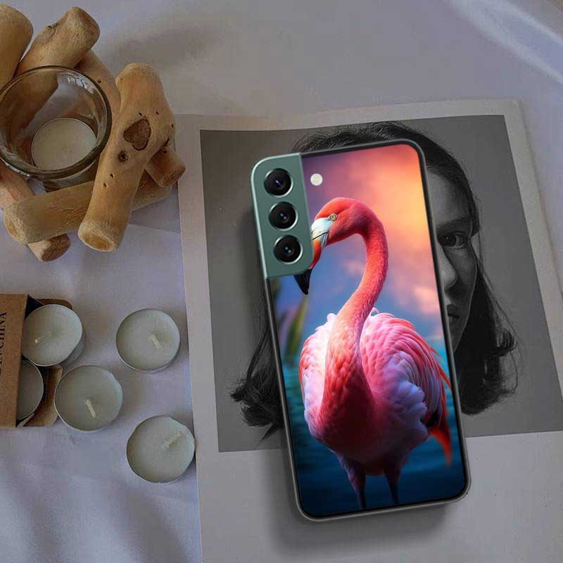 Flamingo Portrait Phone Case For Samsung Galaxy S22 S25 Ultra S21 S10 Plus S26 Edge S20 S23 S24 FE Cover Silicone Soft TPU C