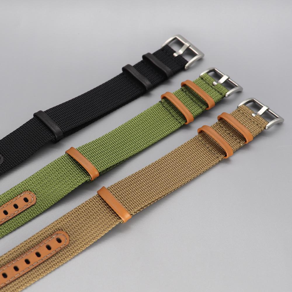 NATO Nylon & Black Leather Watch Strap for Hamilton Khaki Field Vintage - Sizes 20mm & 22mm