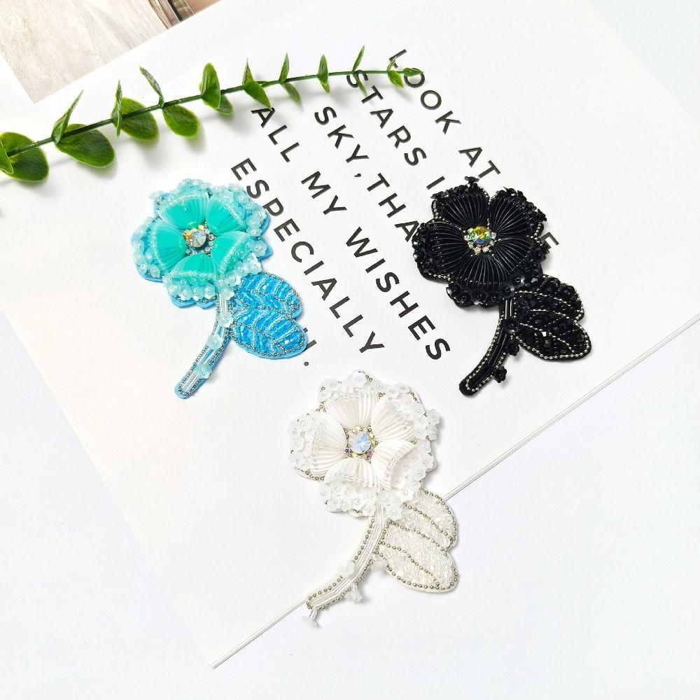Embroidered Flower Flower Applique Handmade Clothing Ornament Exquisite Beaded Patch  DIY