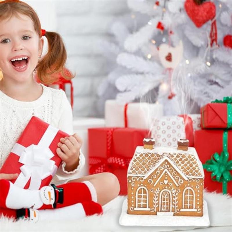 

Log Cabin Incense Burner With Incense Cone Burn Resin Cottage Christmas Chimney Hut Incense Cone Burner Xmas Decor