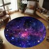 Vibrant Mesmerizing Starry Galaxy Round Area Rug Non-Slip Decorative Carpet for Living Room Bedroom Kids Room Modern Home Decor