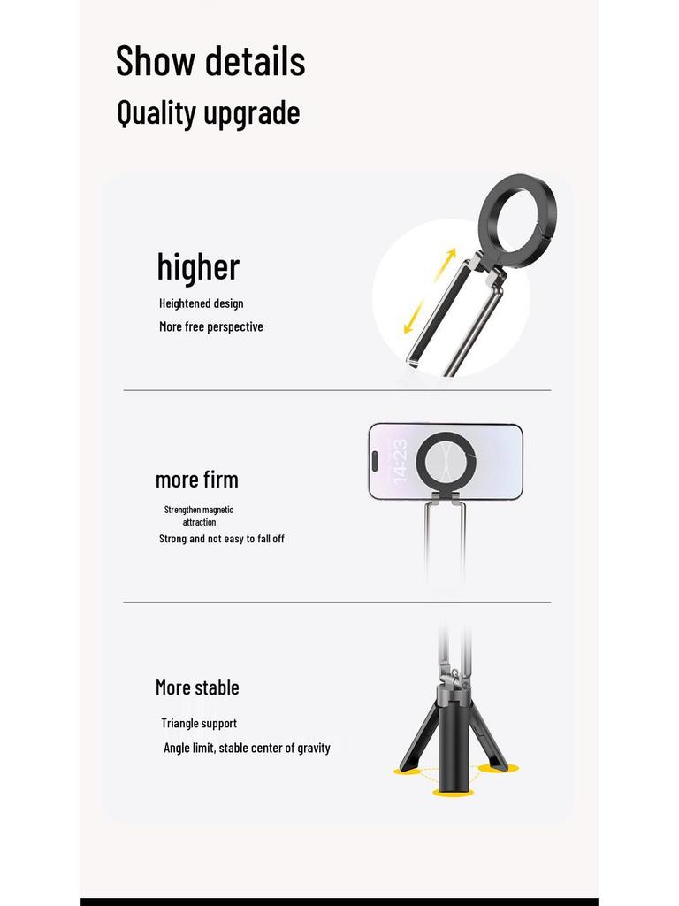 Compact Foldable Magnetic Phone Holder for Streaming and Stand Use